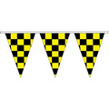 12" x 18" Black & Yellow Checkered 4 mil. 100' Pennant Strings